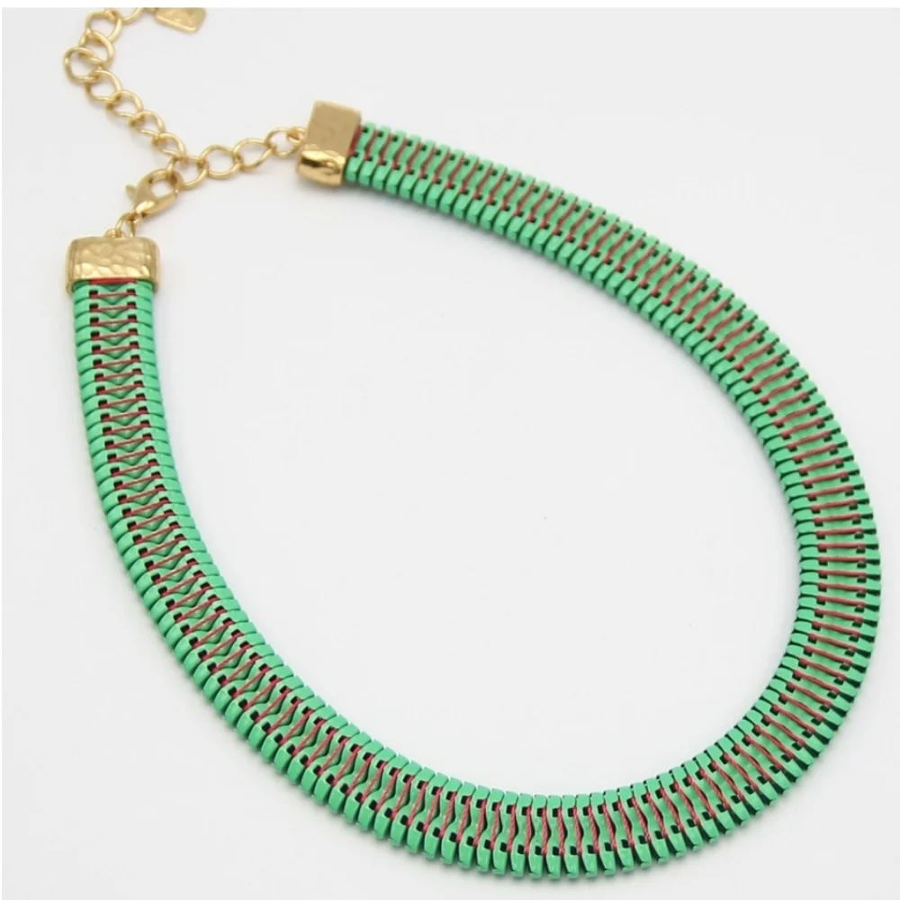 Painted Metal Chain Collar Necklace - Picture 5 of 5